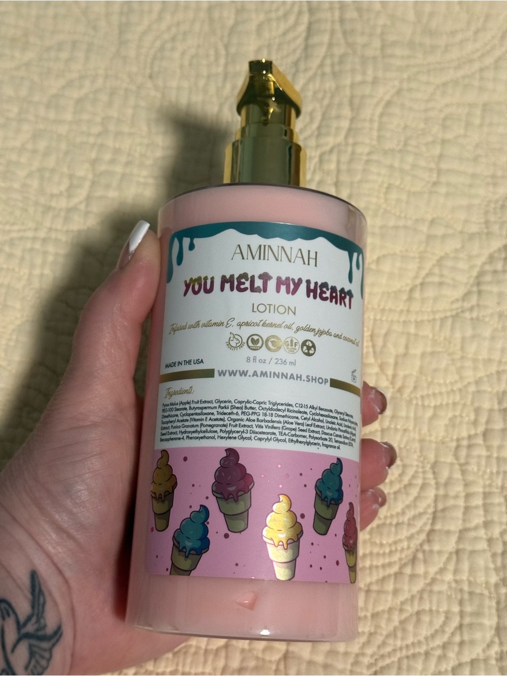 Aminnah “You Melt My Heart” Full Size Lotion!